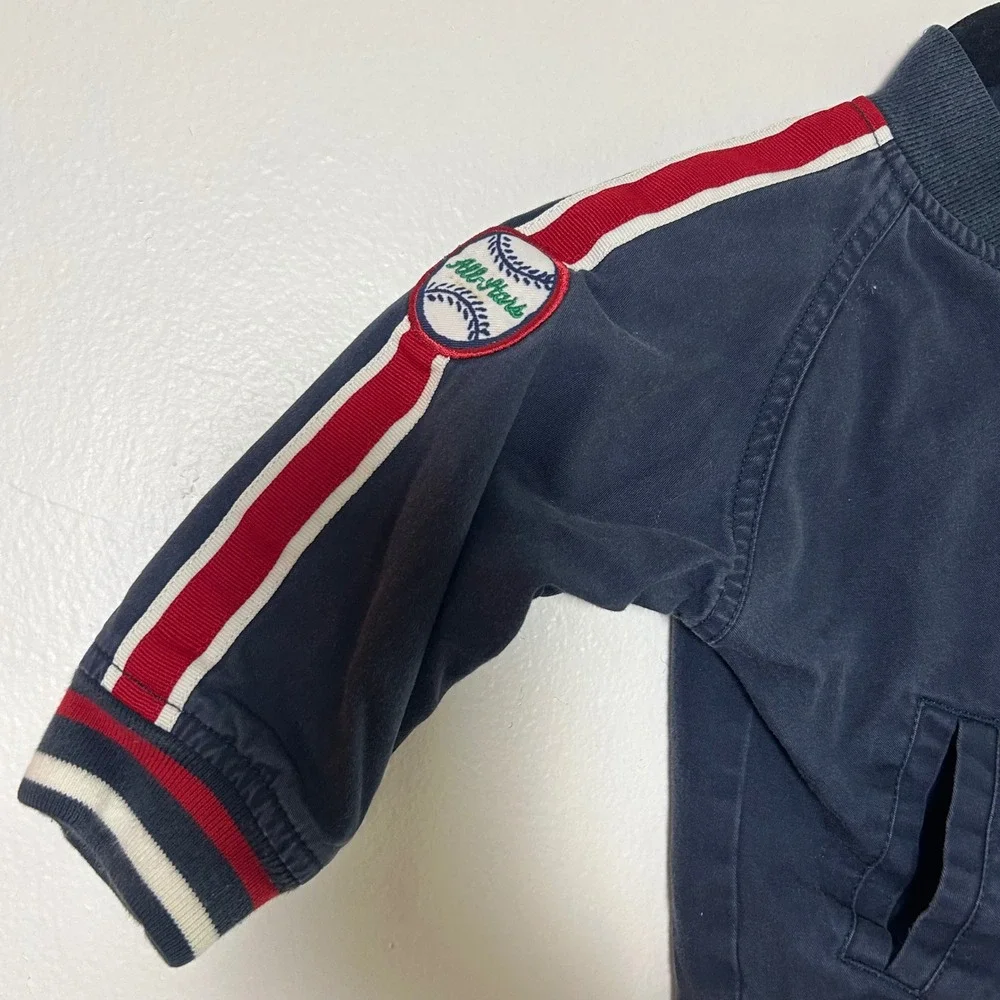 Vintage OshKosh B'gosh Kids Navy Varsity League Bomber Jacket Size‎ 2T